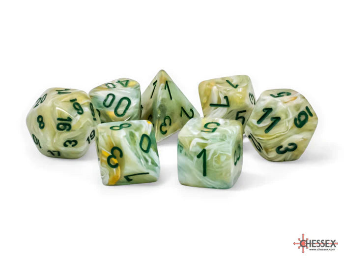 Chessex Mega-hedral Marble 7ct Dice Set