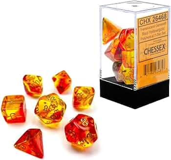 Chessex Gemini Translucent Polyhedral 7ct Dice Set