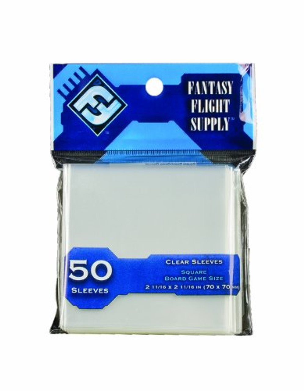 50 Ct - 2 11/16"" x 2 11/16"" (70 x 70 mm) Square Board Game Sleeves