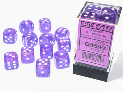 Chessex Borealis 16mm D6 12ct Dice Set