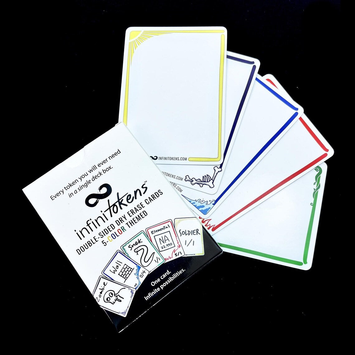 Infinitokens 25 Color Dry Erase Cards