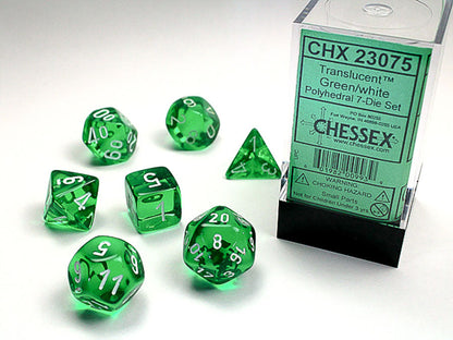 Chessex Translucent Polyhedral 7ct Dice Set