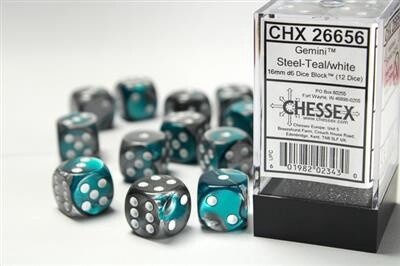 Chessex Gemini 16mm D6 12ct Dice Set