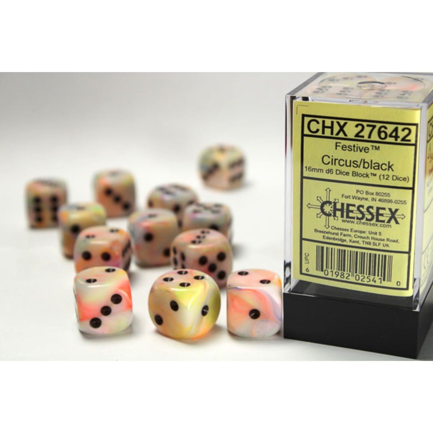 Chessex Festive 16mm D6 12ct Dice Set