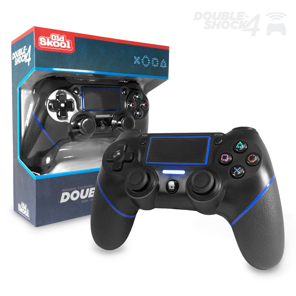 Old Skool Black Wireless Double-Shock 4 Wireless Controller