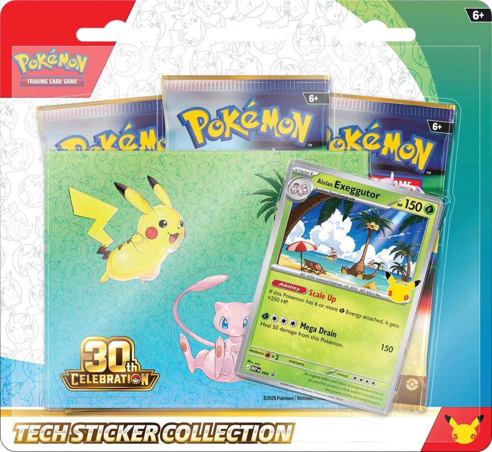 Pokemon 30th Celebration Tech Sticker Collection - Alolan Exeggutor