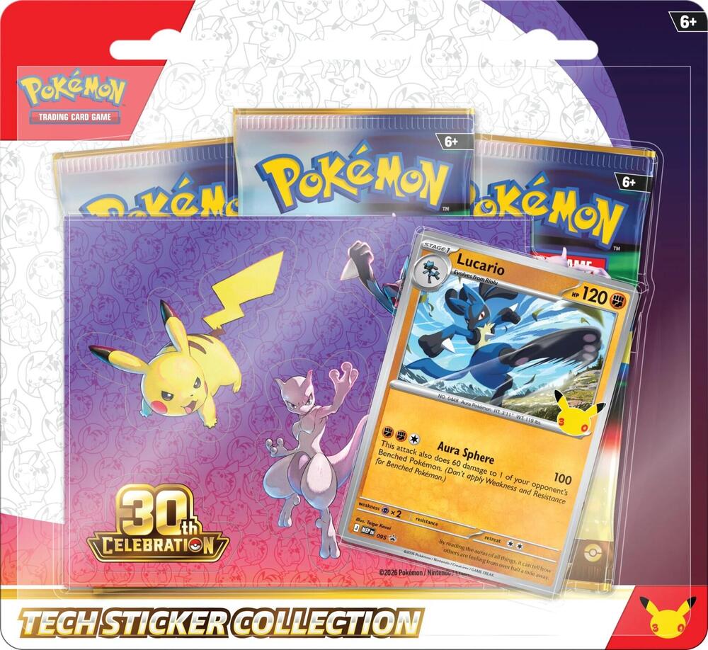 Pokemon 30th Celebration Tech Sticker Collection - Lucario