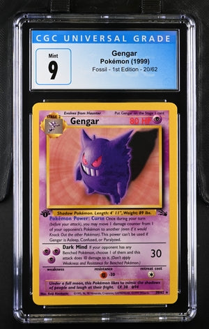 Gengar CGC 9 20/62 Fossil 1st Edition