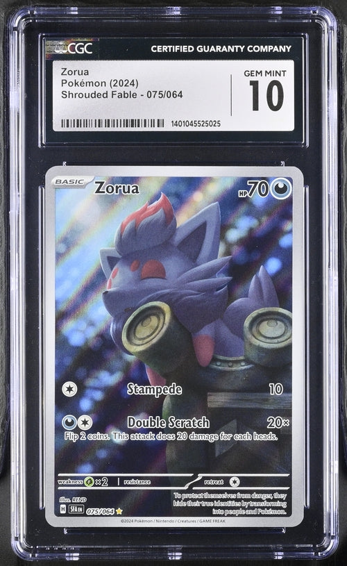 Zorua CGC 10 075 Shrouded Fable Illustration Rare