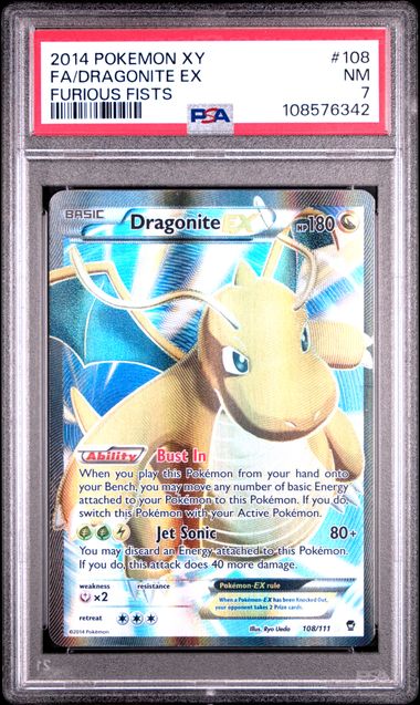 Dragonite EX PSA 7 108 Furious Fists