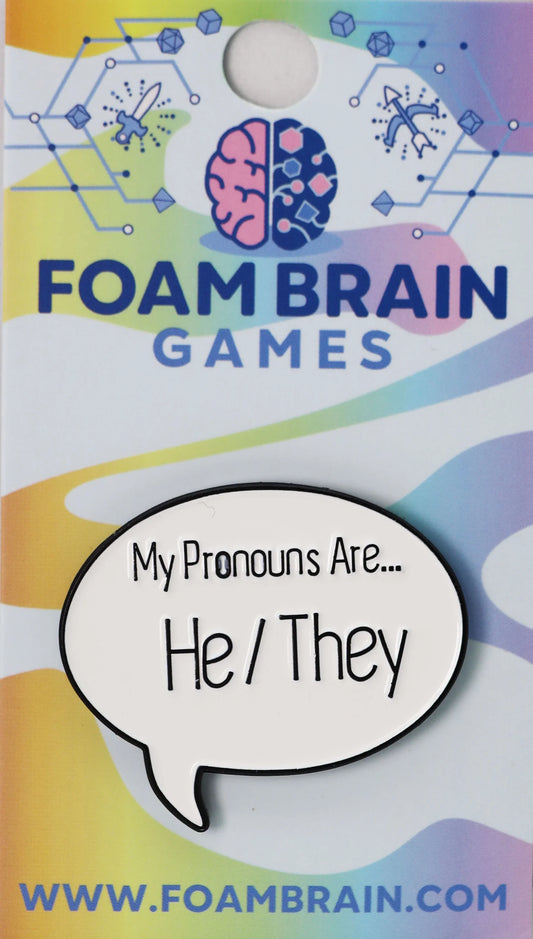 Foam Brain Speech Bubble Pronoun Pins