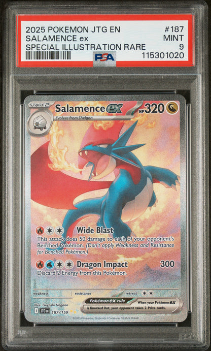 Salamence Ex PSA 9 187 Journey Together Special Illustration Rare