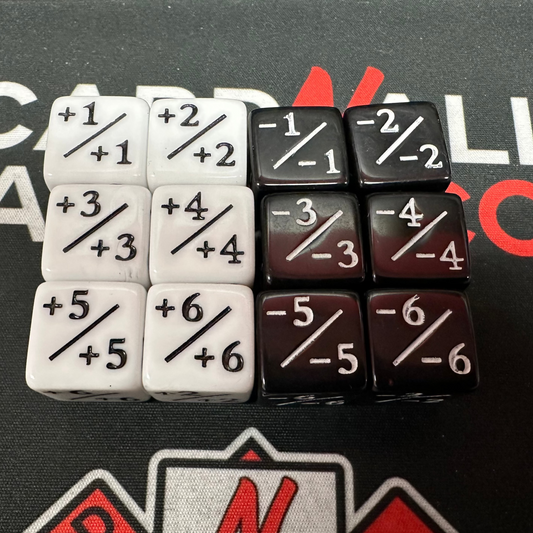 +1 & -1 Counters - 12 Dice Set