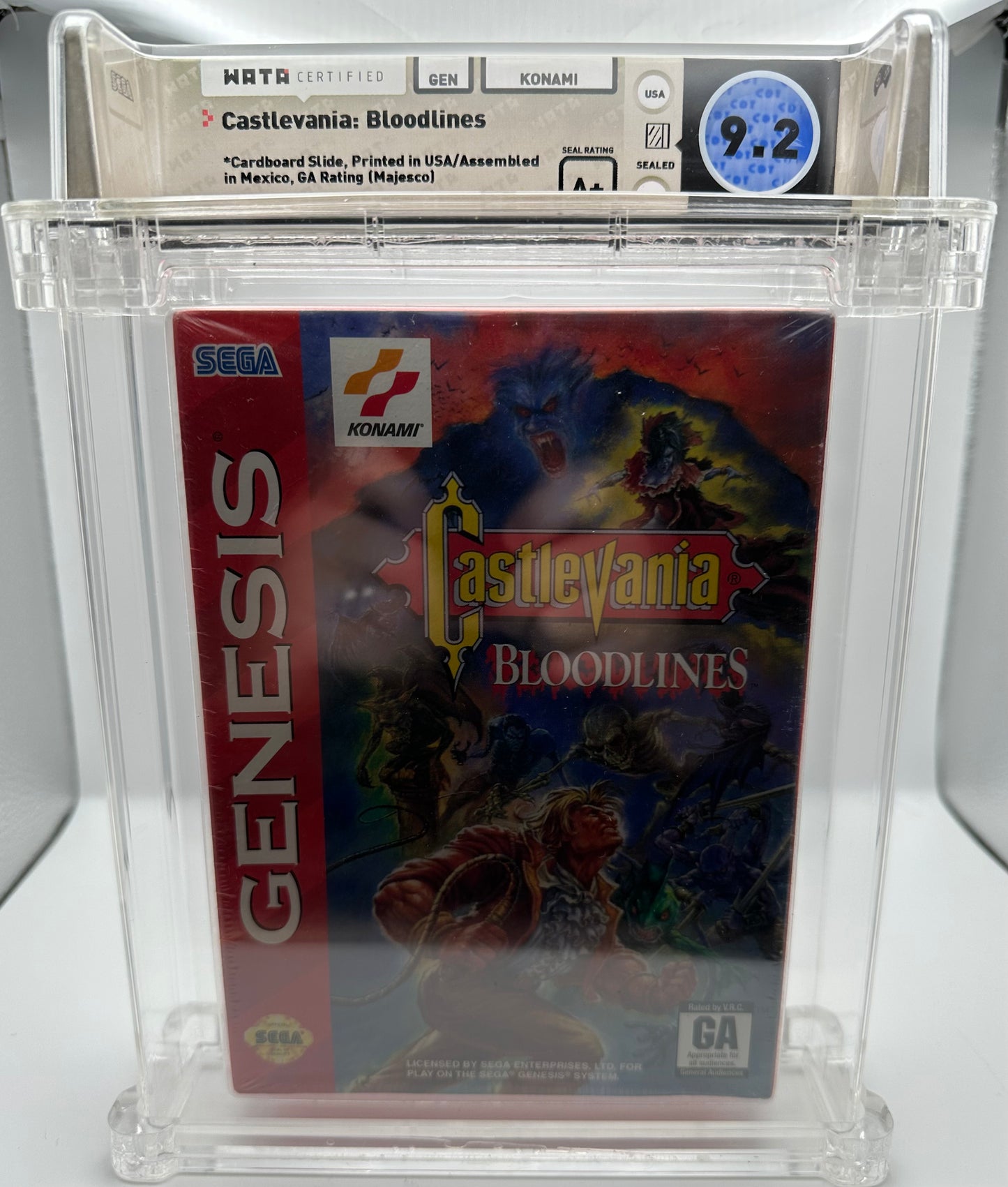 Castlevania: Bloodlines Sega Genesis WATA Graded 9.2 A+ New Sealed
