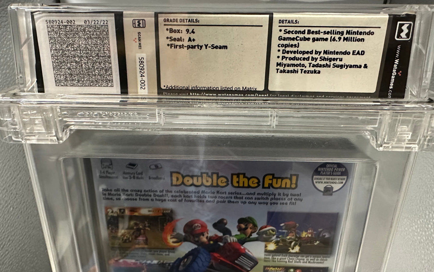 Mario Kart Double Dash Gamecube WATA Graded 9.4 A+ New Sealed