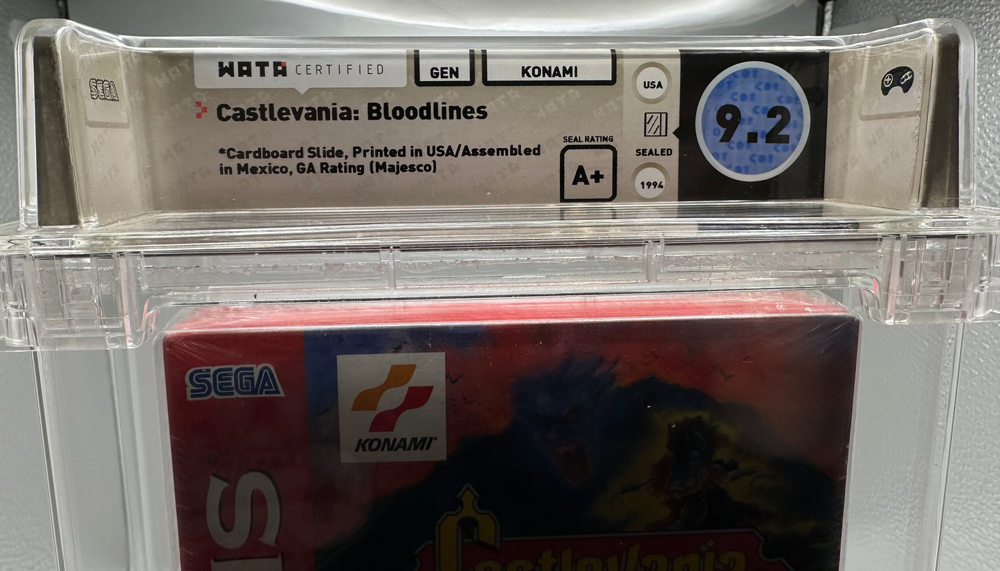 Castlevania: Bloodlines Sega Genesis WATA Graded 9.2 A+ New Sealed