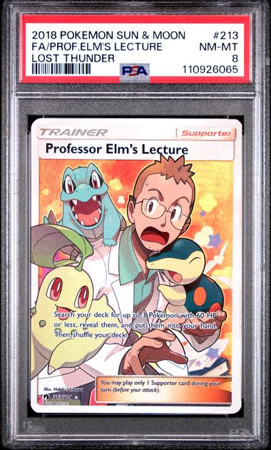 PSA 8 Professor Elm's Lecture 213 Lost Thunder Full Art