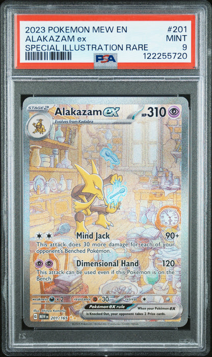 Alakazam EX 201/165 Special Illustration Rare 151 Pokemon PSA 9 Mint