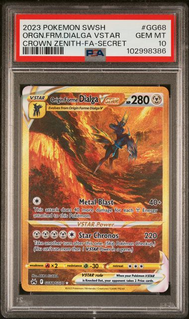 PSA 10 Origin Forme Dialga Vstar GG68 Crown Zenith Secret