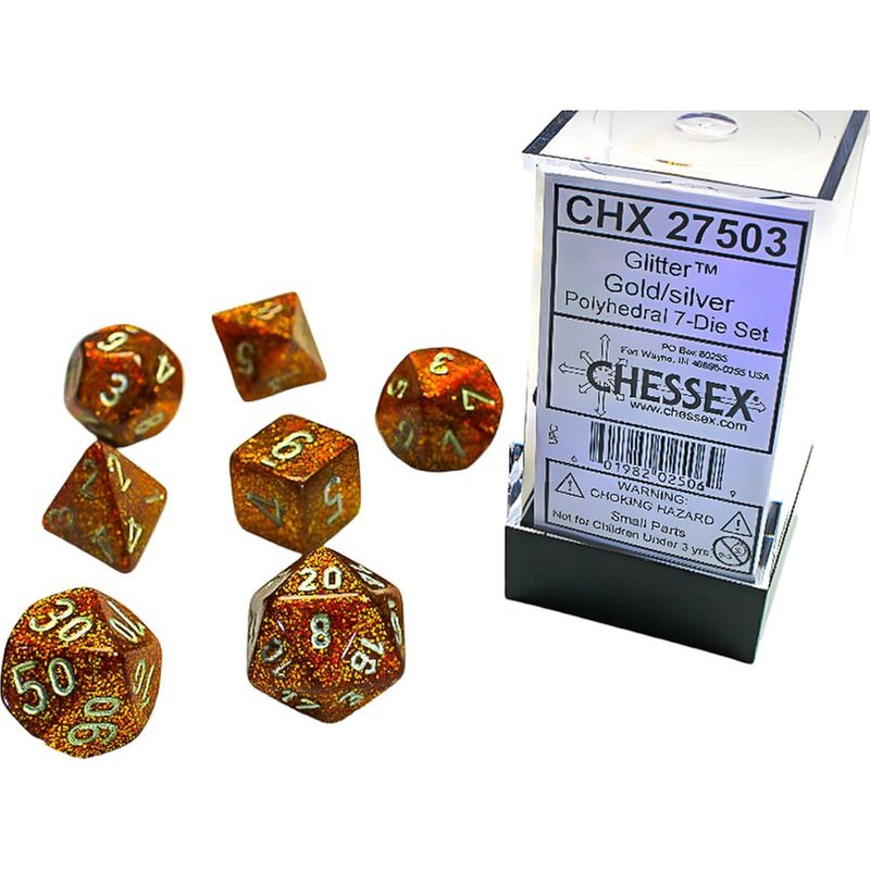 Chessex Mini Glitter Polyhedral 7ct Dice Set