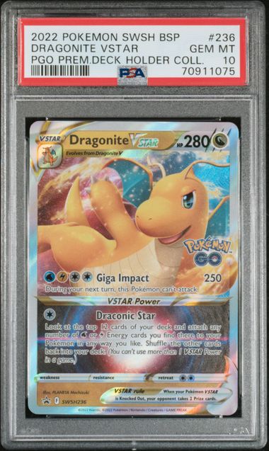 PSA 10 Dragonite Vstar SWSH 236 Pokemon Go