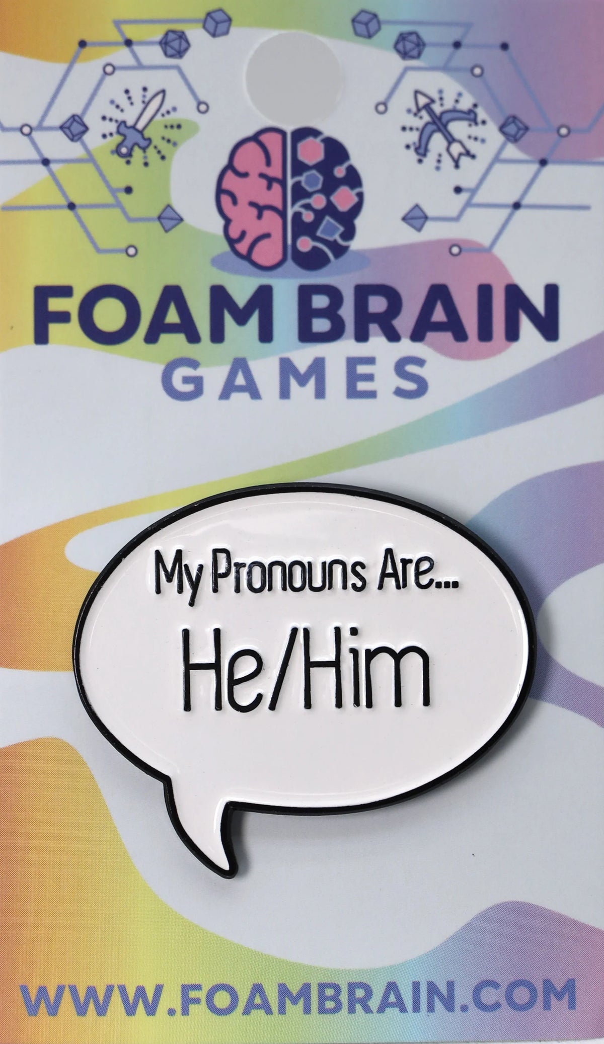 Foam Brain Speech Bubble Pronoun Pins