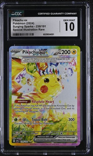 Pikachu EX CGC Gem Mint 10 238 Surging Sparks