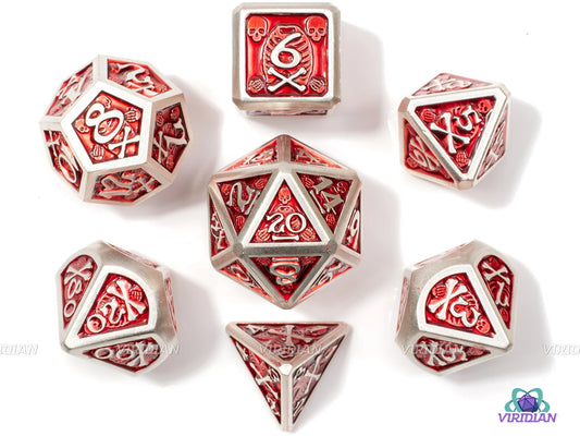 Blood & Bone w/ Red Metal Dice Set Forged Gaming
