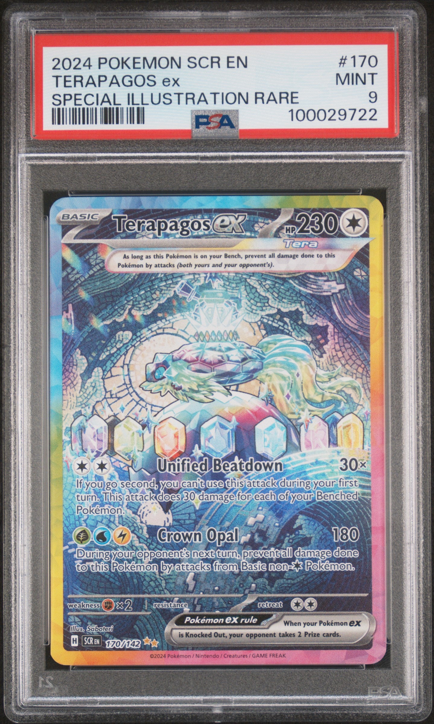 Terapagos EX 170/142 Special Illustration Rare Stellar Crown Pokemon PSA 9