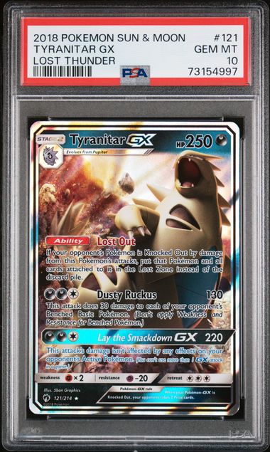 Tyranitar GX PSA 10 121 Lost Thunder