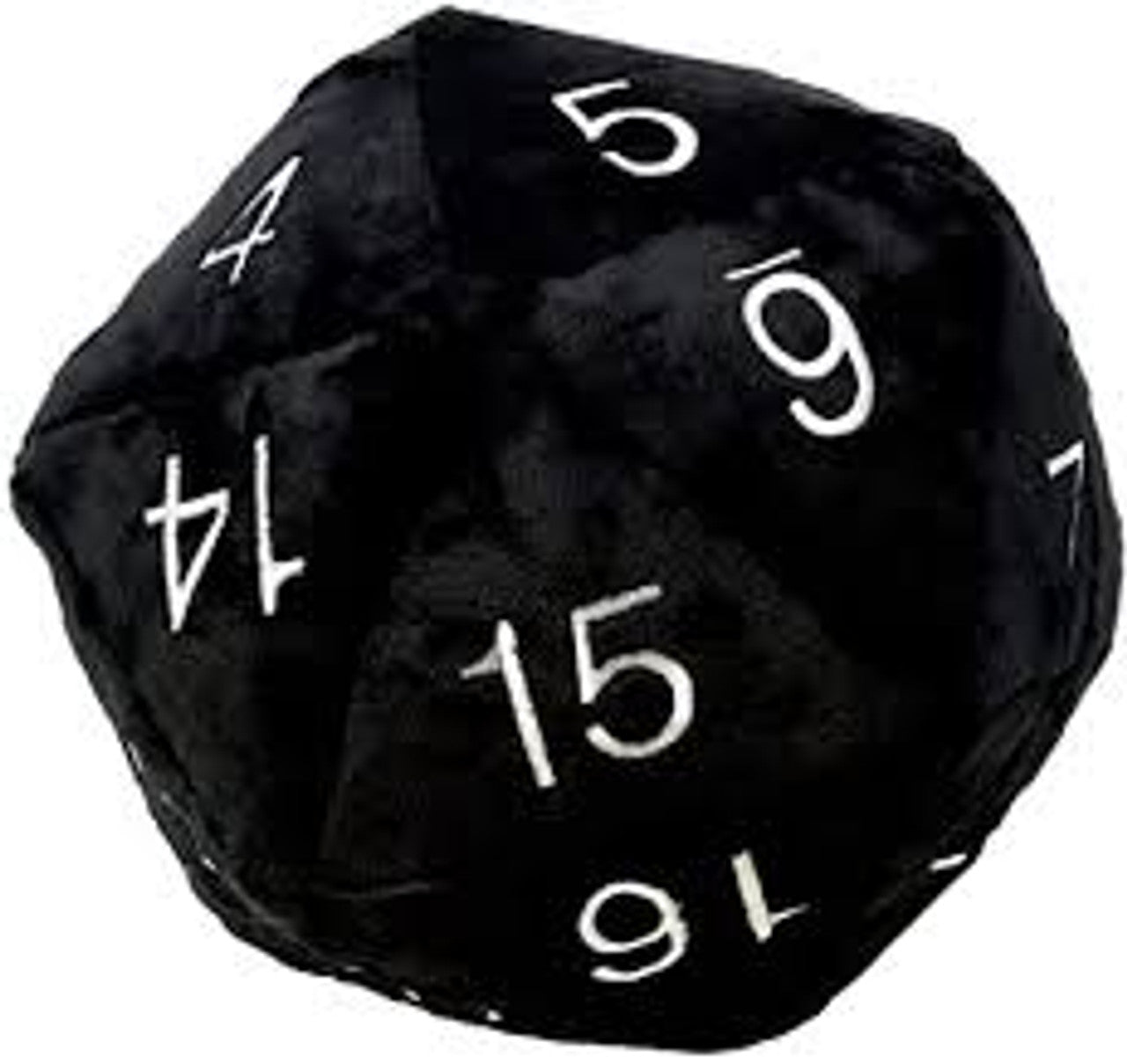 Jumbo D20 Plush Black w/ Silver