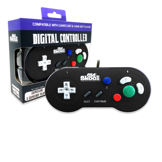 Black Gamecube Gameboy Player Digital Wired Controller Old Skool