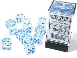 Chessex Borealis 16mm D6 12ct Dice Set