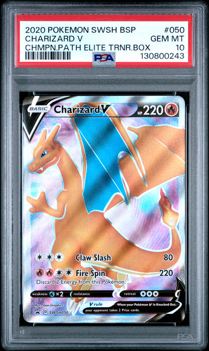 Charizard V 050/073 Champion's Path Elite Trainer Box Pokemon PSA 10 Gem Mint
