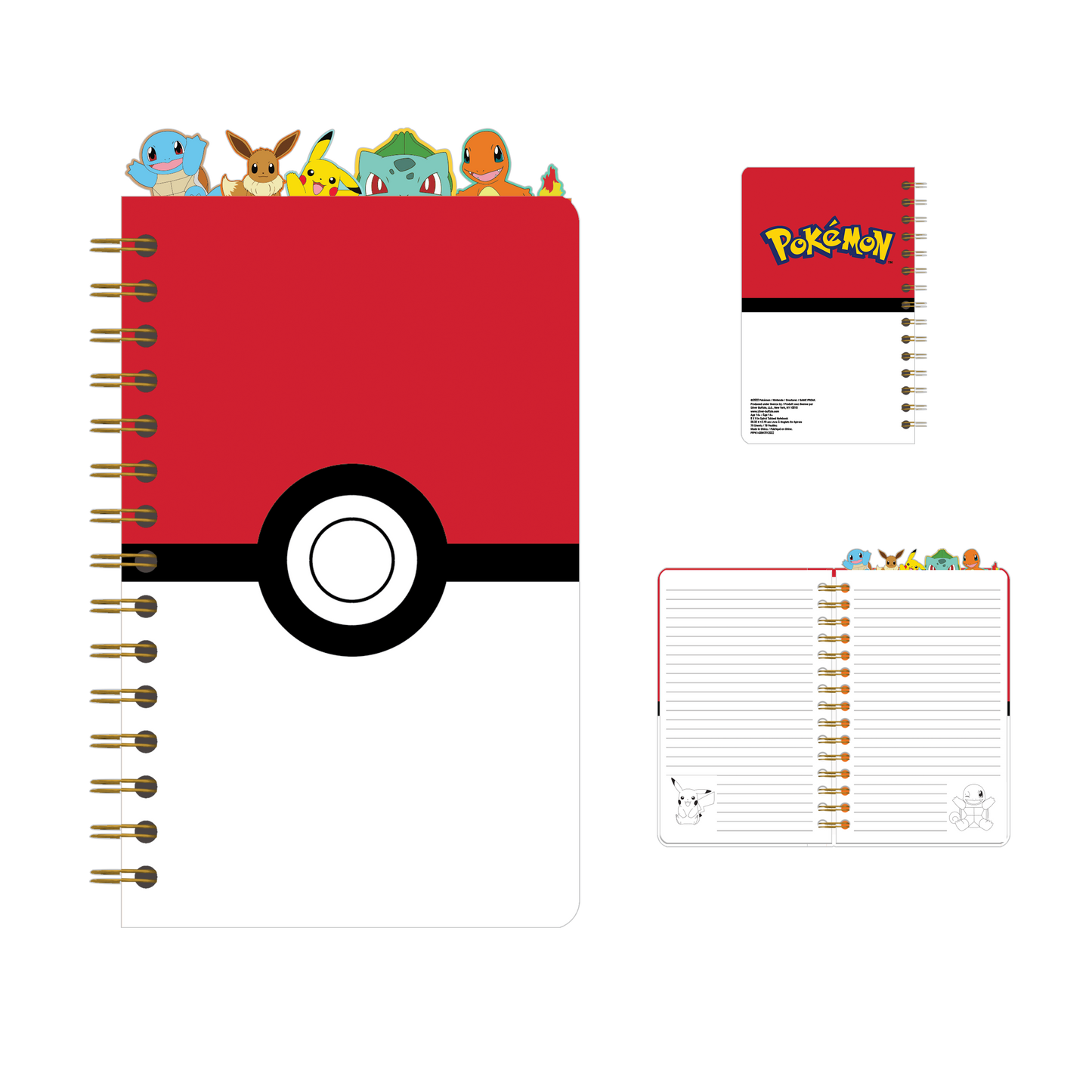 Pokemon Starters Spiral Notebook