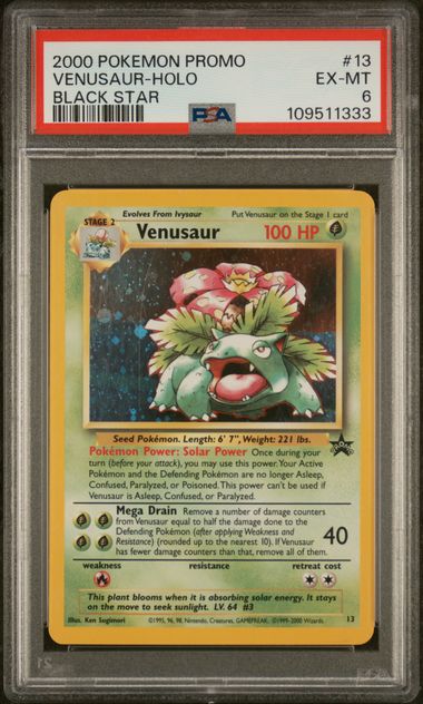 Venusaur PSA 6 13 Black Star Promo Holofoil