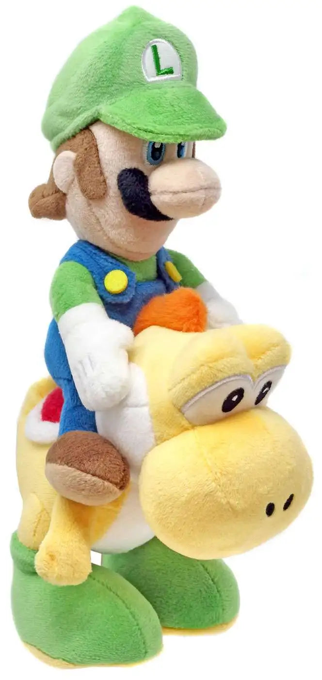 Little Buddy Super Mario Luigi Riding Yoshi 8"" Plush