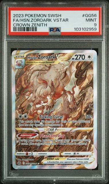 Hisuian Zoroark Vstar PSA 9 GG56 Crown Zenith Galarian Gallery