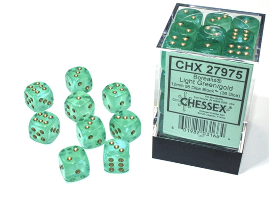 Chessex Borealis 12mm D6 36ct Dice Set