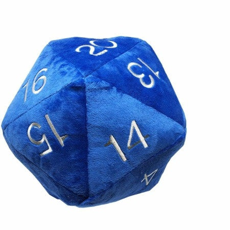 Jumbo D20 Plush Blue w/ White