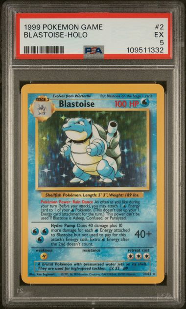Blastoise PSA 5 2 Base Set Holofoil