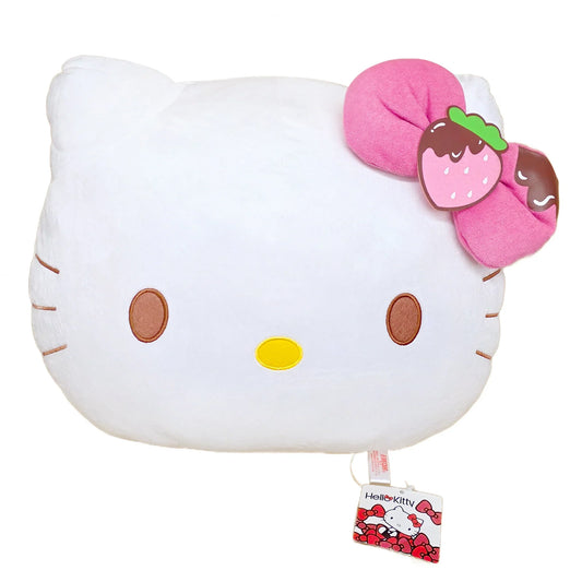 Sanrio Hello Kitty Chocolate Strawberry Head Cushion 12" Plush