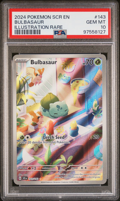 Bulbasaur 143/142 Illustration Rare Stellar Crown Pokemon PSA 10